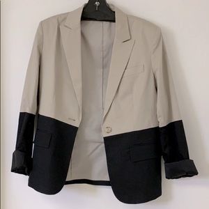 Theory Black and Tan Blazer Jacket Sz 12